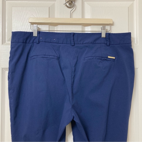 Michael Kors Navy Blue Mid Rise Ankle Pants 18W Preppy Office Career Work Dressy - Picture 7 of 11